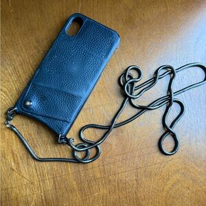 Bandolier Pebble Leather Phone Case with Strap